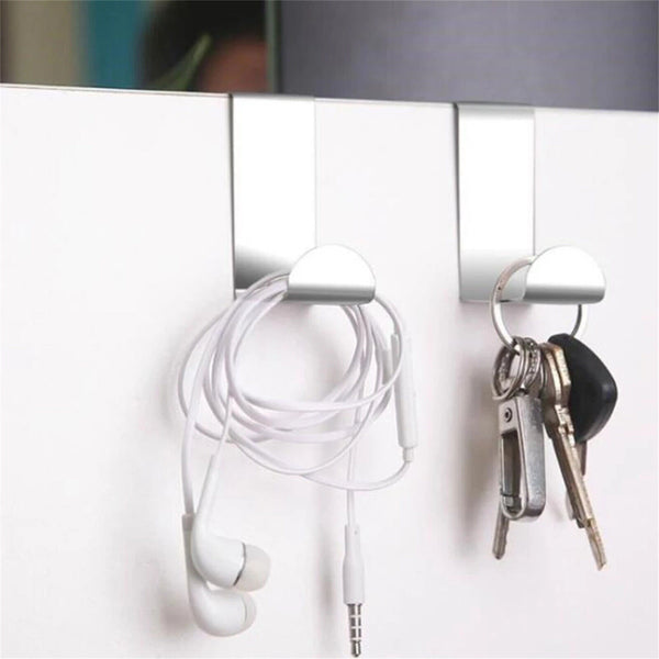 10x Stainless Steel Over the Door Hooks Kitchen Towel Holder Clothes Bag Hanger