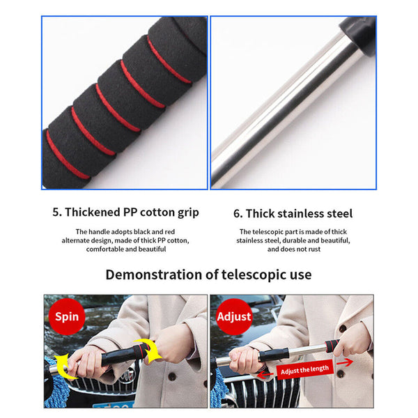 Dusting Cleaning Mop Dust Car House Wash Duster Brush Microfiber Wax Telescoping