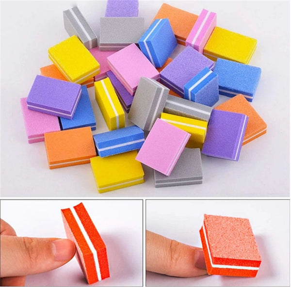 UP 100PCS File Beauty Polishing Block Polish Nail Sanding Buffer Mini Nail File