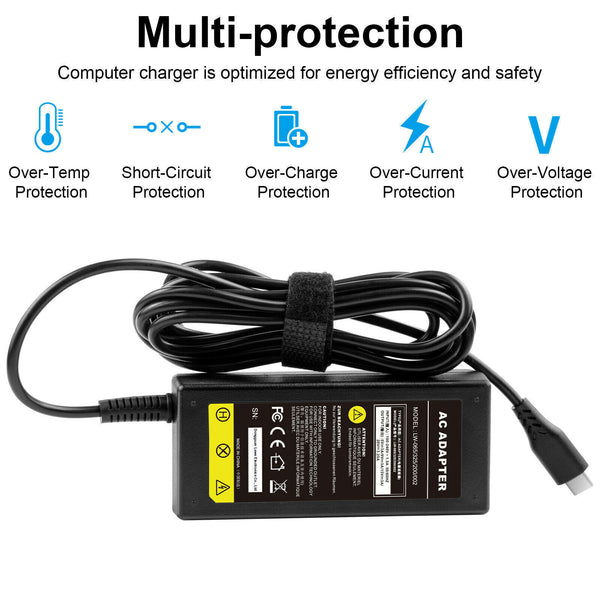 USB-C Type-C Adapter Laptop Charger 65W 45W For Lenovo ThinkPad Acer Dell HP - Lets Party