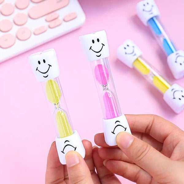 3 Mins Hourglass Sand Timer Kids Gifts Egg Kitchen Smiley Tooth Brushing Clock