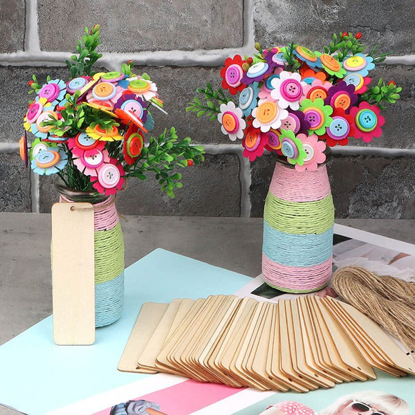 20X Wood Blank Bookmarks DIY Wooden Craft Bookmark Unfinished Wood Hanging Tags