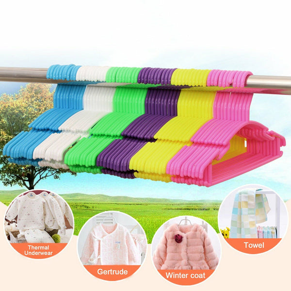 Colorful Children Kids Coat Hangers Plastic Clothes Hanger Cloth Rack AU
