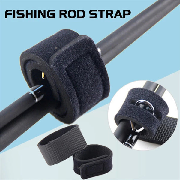 10-100X Fishing Rod Tie Strap Tackle Wrap Band Pole Holder Fastener Fishing Tool