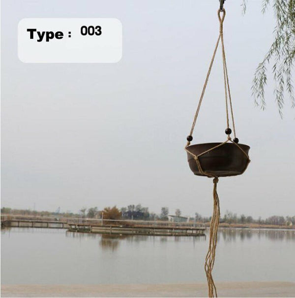 Macrame Plant Flower Pot Holder Hanger Hanging Planter Basket Hemp Rope Braided