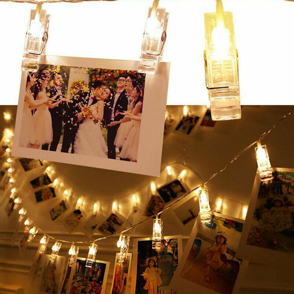 Hanging Picture Photo Peg Clip Fairy String Lights Wedding Party Decor