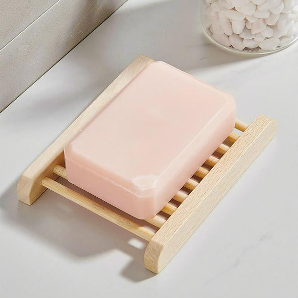Natural Wooden Bamboo Soap Dish Tray Holder Storage Soap Rack Box Soap Dishes AU
