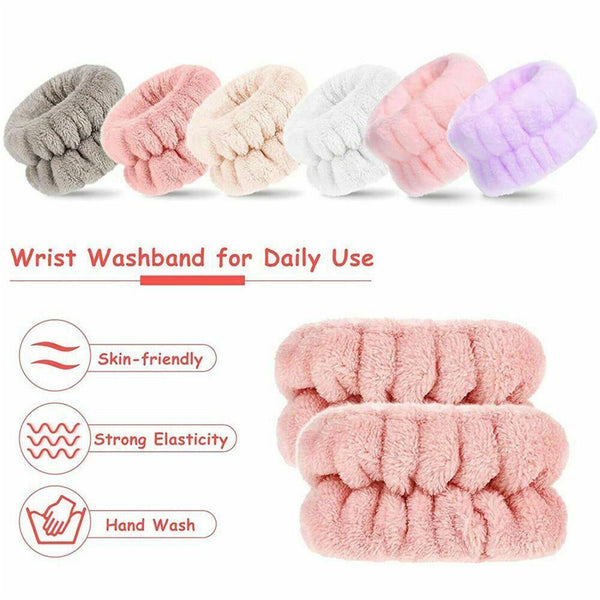 1X Face Wash Wristbands Microfiber Absorbent Wrist Washband Washing Face Spa New