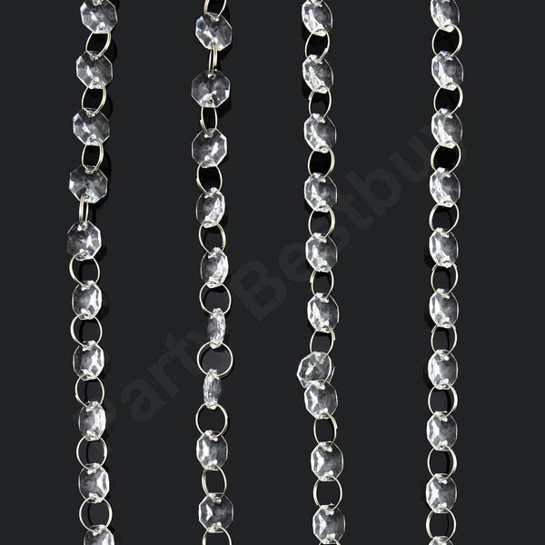 9x 1M Acrylic Bead Curtain Crystal Chandelier Diamond Hanging Party Wedding Deco