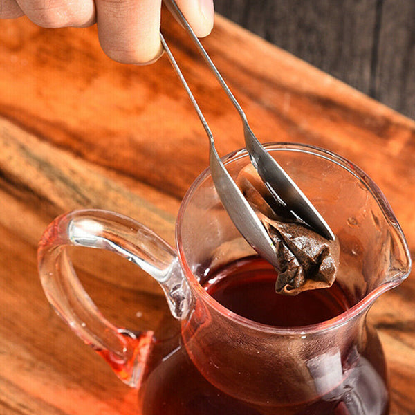 Tool Tea Bag Drying Decorative Kitchen Stainless Steel Teabag Squeezer Tongs