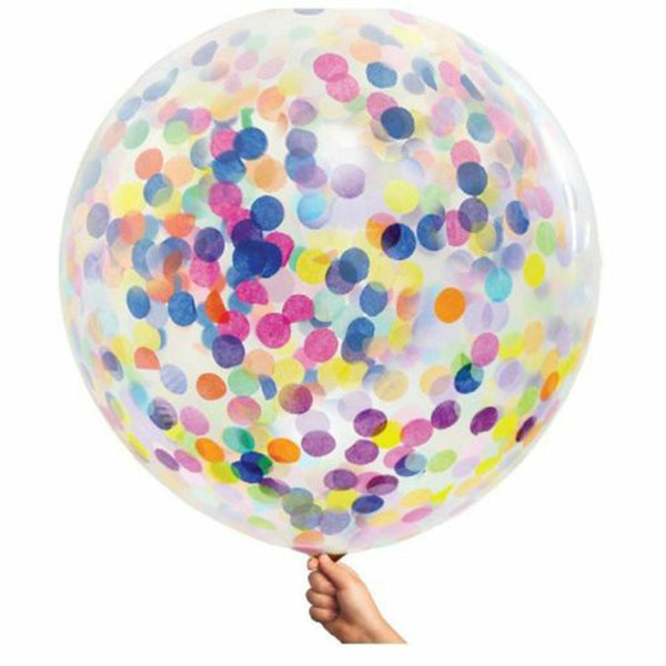 Giant 90cm Confetti Balloons Glitter Clear Latex Birthday Party Wedding Balloon