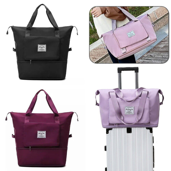 Women Large Capacity Collapsible Travel Bag Expandable Waterproof Duffel Bag New