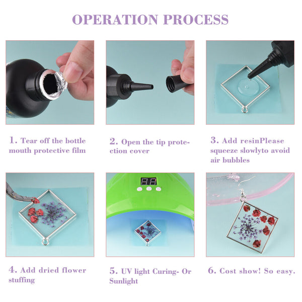 Hard UV Resin Glue Clear Crystal DIY Handmade Epoxy Crafts Casting Jewelry Mold