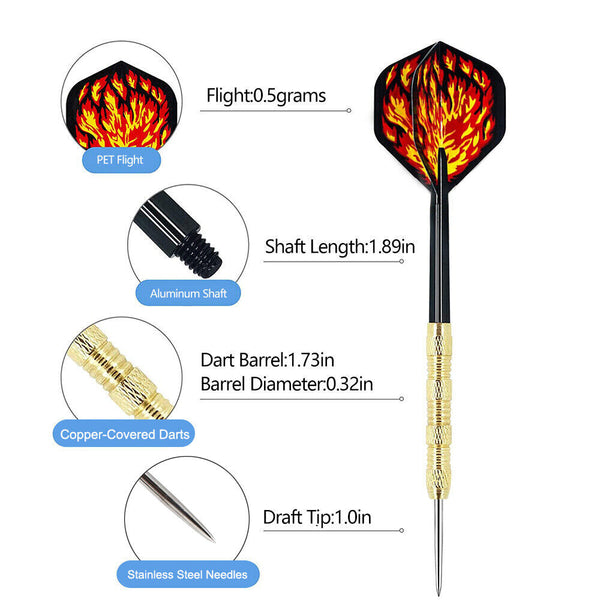 3 pcs(1 sets) of Steel Tip Darts Needle Slim Barrel With Nice Dart Flights Set