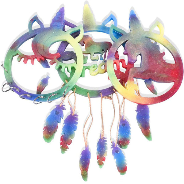 Silicone Unicorn Wind Chimes Resin Epoxy Mold Decor Dream Catcher Casting Mould