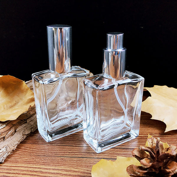 100ml Refillable Perfume Atomizer Empty Flat Glass Spray Bottle Containers Clear
