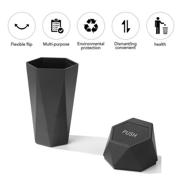 Mini Car Trash Can Portable Dustbin with Lid Garbage Holder Automobile Trash Bin