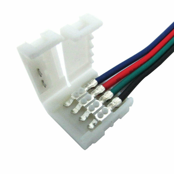 4 Pin 10mm End Connector Clips for LED Strip lights No Soldering 3528 5050 RGB