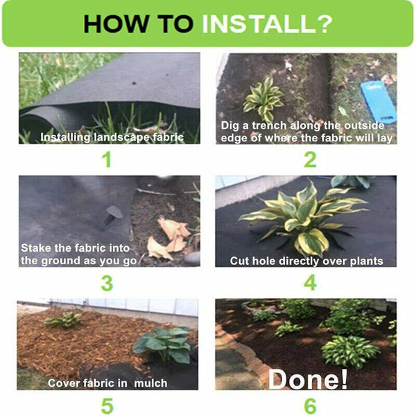 10/20/30/50/100M Weedmat Weed Control Mat Matting Woven Fabric Plant PE AU