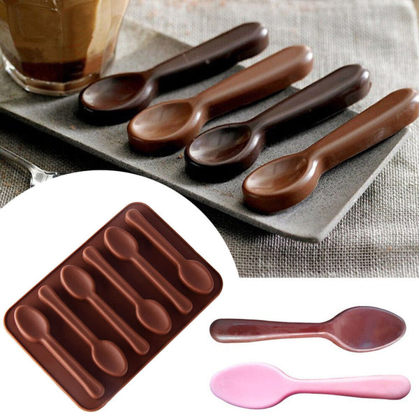 Silicone Spoon Chocolate Mold Jelly Ice Tray Mould Cake Baking Cookies Biscuits