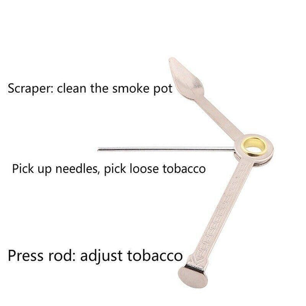 3 in1 Stainless Steel Smoking Tobacco Pipe Cleaner Cleaning Tool Multifunctional