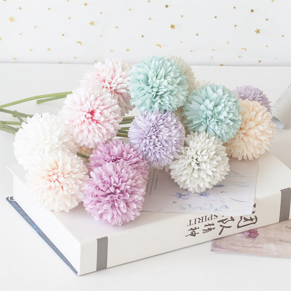 10 Pcs  Artificial Chrysanthemum Ball Flower Bouquet Gift Home Flower Decoration
