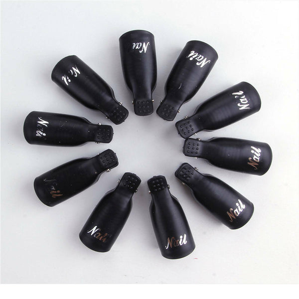 10-100X Plastic Nail Decor Decal Design Cap Clip UV Multicoloured Nail Tool Nail