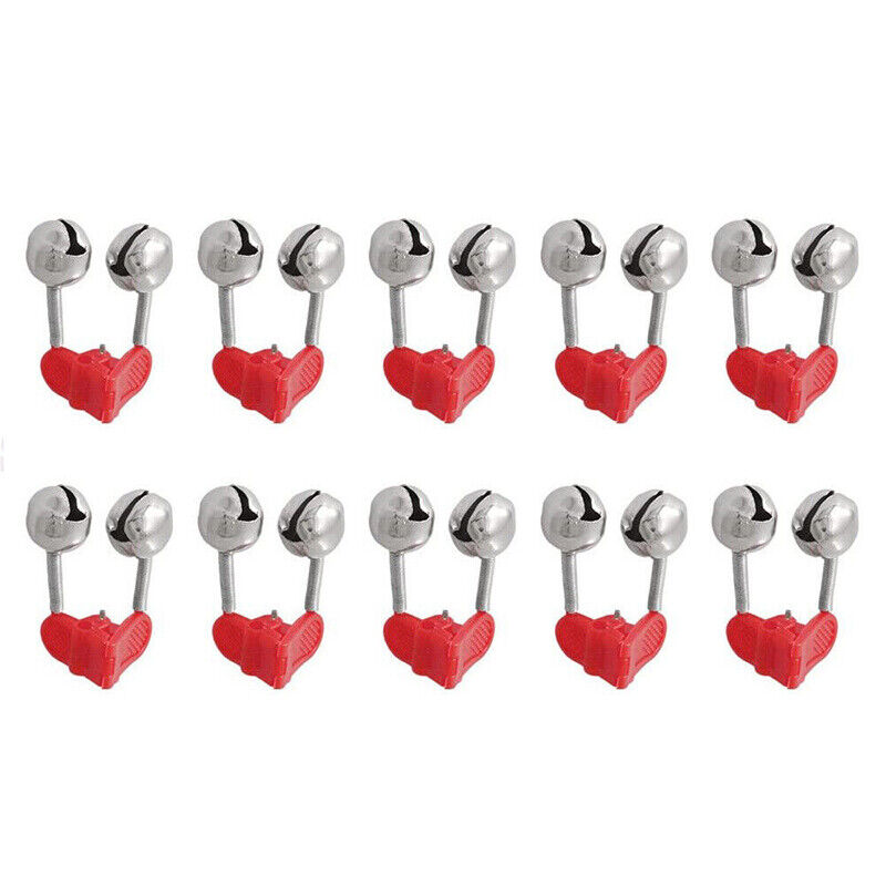 Up To 100PCS Best Bite Clip Fishing Alarm Bells Plastic Ring Double Rod Hot Red