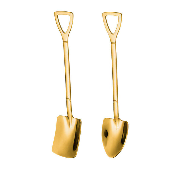 2PCS Stainless Steel Shovel Spoons Set With Box Cake Fruit Dessert XMAS Gifts