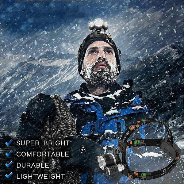 100000LM Rechargeable Headlamp 3T6 XML LED Headlight  Head Torch Flashlight AU