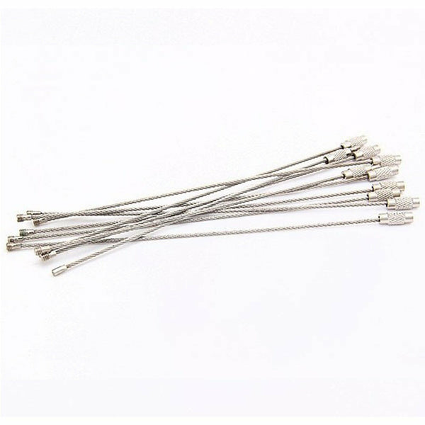 50X Wire Keychain Cable Key Ring Chain Stainless Steel Rope Outdoor Hiking Lock