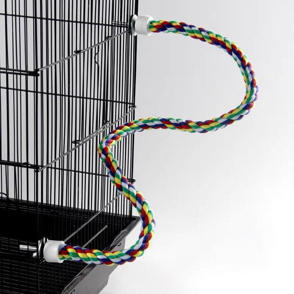 Pet Bird Rope Perches Parrot Colourful Cage Comfy Perch Bungees for Birds Toy AU