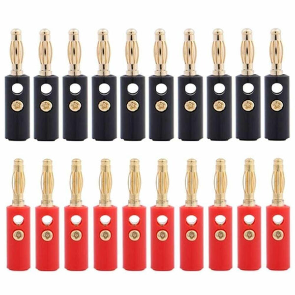 BlackRed Connector 4mm Gold Plated Banana Audio Speaker Plugs Connector