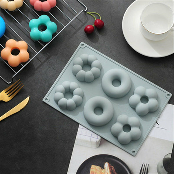 2pcs Silicone Mould Chocolate Donut Cake Muffin Baking Pan Cupcake Cake Tray AU