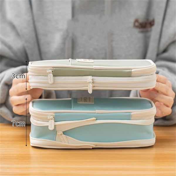 Zipper Pencil Case Pen Bag Organizer School Office Cosmetic Stationery Storage