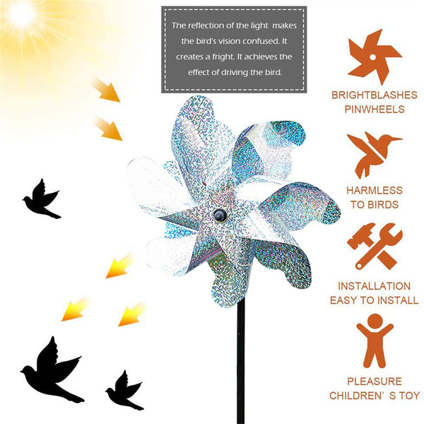 2X Anti-Birds Reflective Windmill for Garden Orchard Farm Scare Birds Away Tools