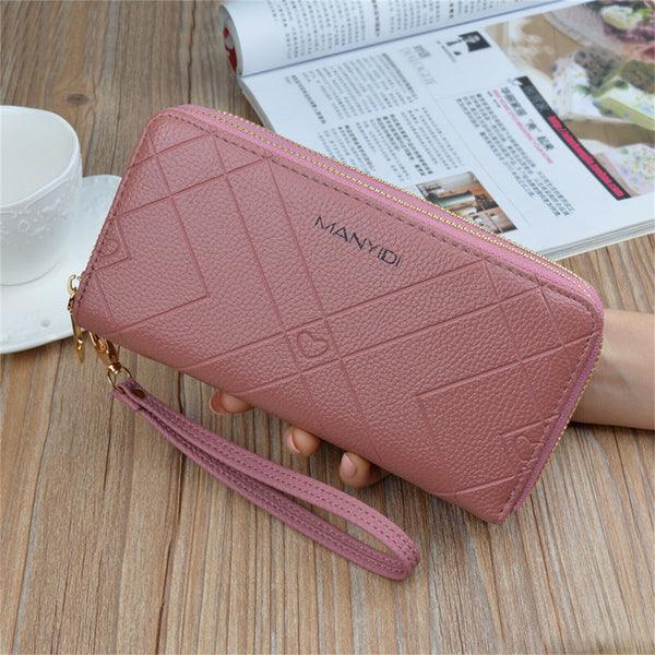 PU Leather Wallet Women Fashion Long Purse Card Phone Holder Case Clutch Handbag
