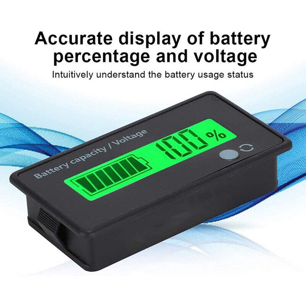 LCD 12V-48V Battery Capacity Indicator Voltage Voltmeter Monitor Meter Caravan