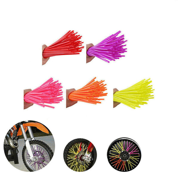 72PCS Wheel Spoke Wrap Sleeves Mountain Bike Bicycle MTB Wraps Skins Covers AU