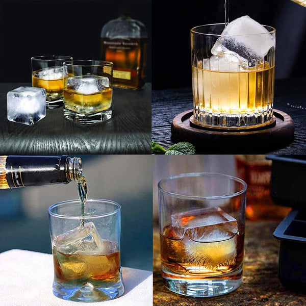 Grids Silicone Ice Cube Tray Large Mould Mold Giant Maker Square Black