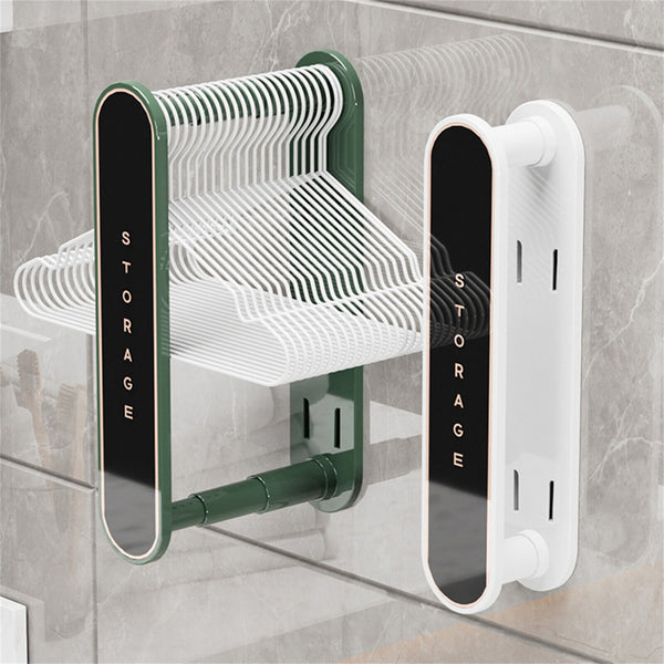 Wall Mount Clothes Hanger Foldable Organizer Retractable Drying Rack Holder Hook