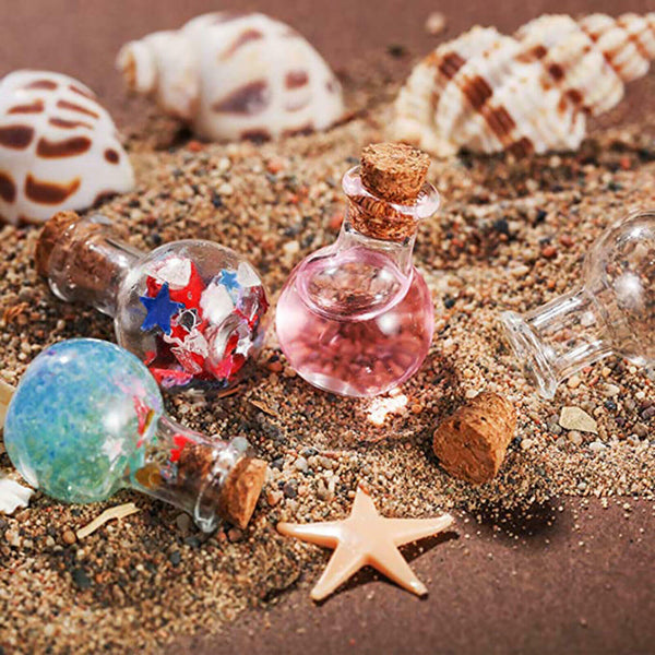 DIY Assorted Mini Empty Glass Bottle Vials Cork Charm Wish Bottles AU