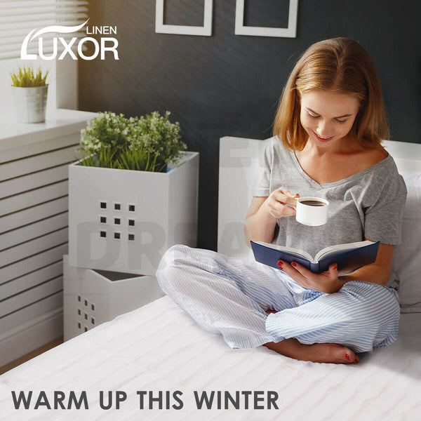 Luxor Fully Fitted Electric Blanket Heated Pad Winter Underlay 5 Size - Lets Party