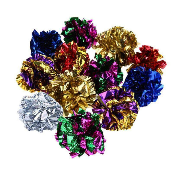 Cat Crinkle Balls Kitty Fun Toy Interesting Crinkly Sounds Soft New AU