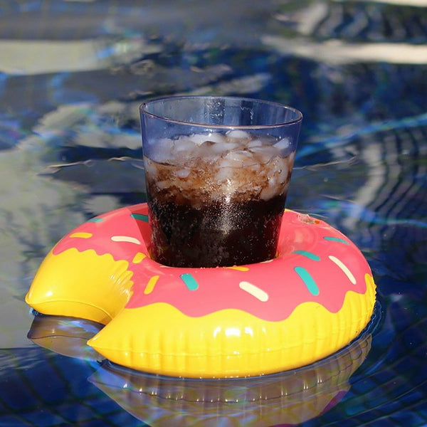 10X Inflatable Doughnut Drink Holder Floating Cup Holders Pool Can Holder Party