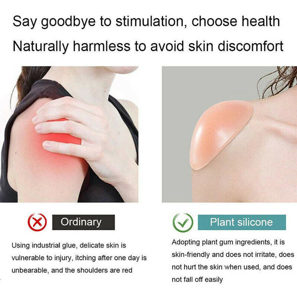 2Pcs Soft Anti-Slip Invisible Shoulder Pads Naturally Increased Silicone /Sponge
