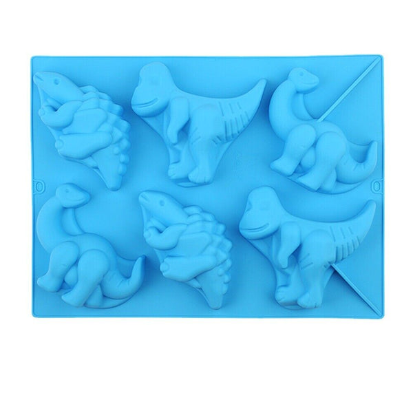 1-2X 3D 6 Dinosaur Silicone Mold Chocolate Baking Mould DIY Candy Jelly Ice Cube