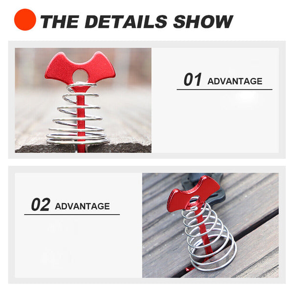 10pcs Tent Stakes Deck Anchor Pegs Camping Outdoor Spring Fishbone Fixed Nails