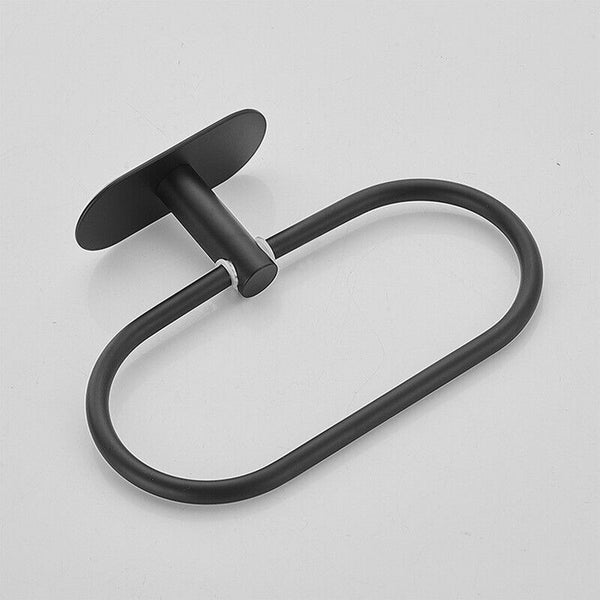 Stainless Steel Oval Hand Towel Ring Rack Rail Holder Wall Mounted Bathroom Tool