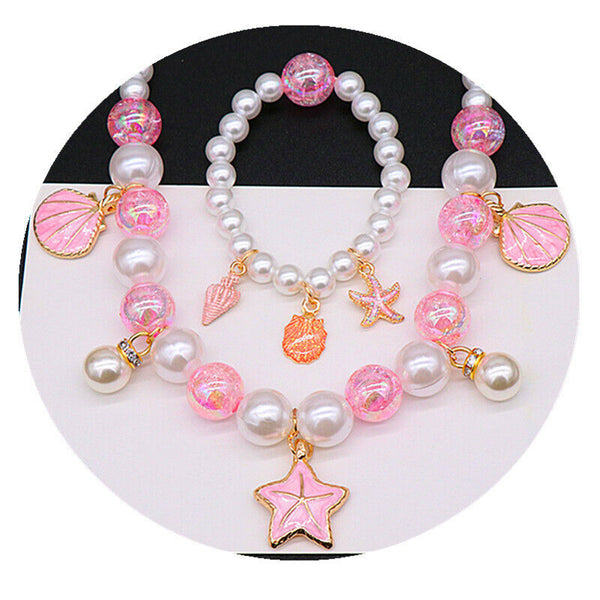 5PCS Girls Starfish Jewelry Set – Kids Necklace & Bracelet Gift Set